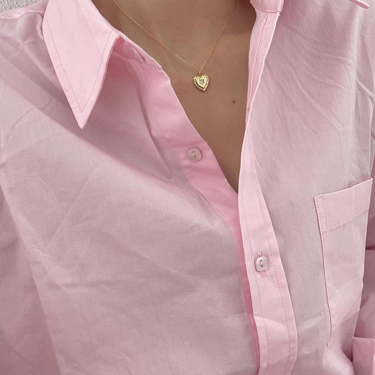 Collar Minimalista de Plata de Ley 925 con Corazón Pulido y Cadena de Bolitas