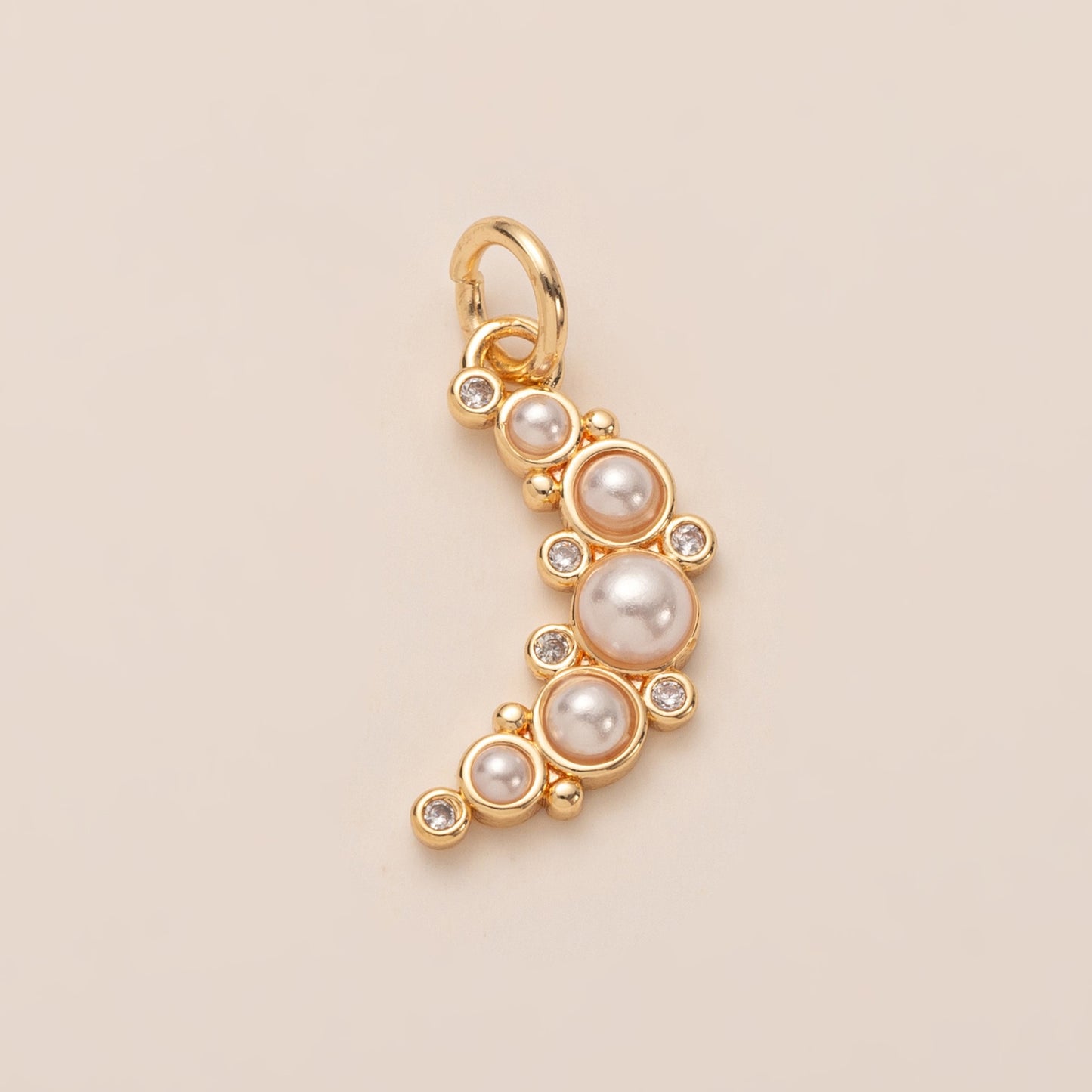 Minimalist Sweet 18K Gold Plated Brass Floral DIY Charm Bar Bag Pendant Keychain