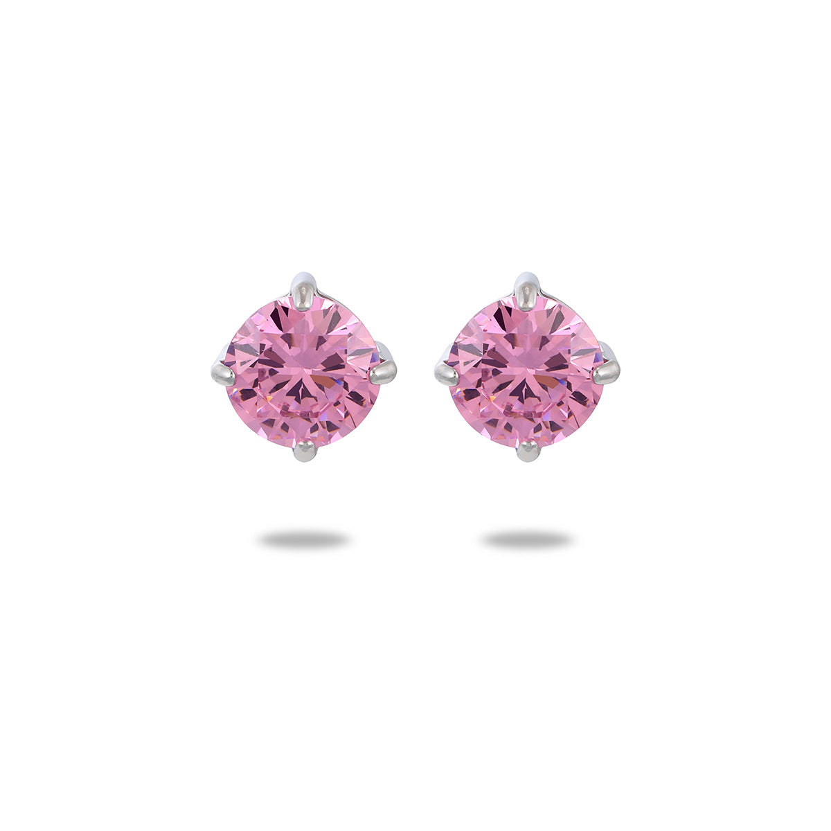 Pendientes minimalistas pequeños de acero inoxidable geométricos para mujer con circonita colorida y chapado al vacío en oro de 18K