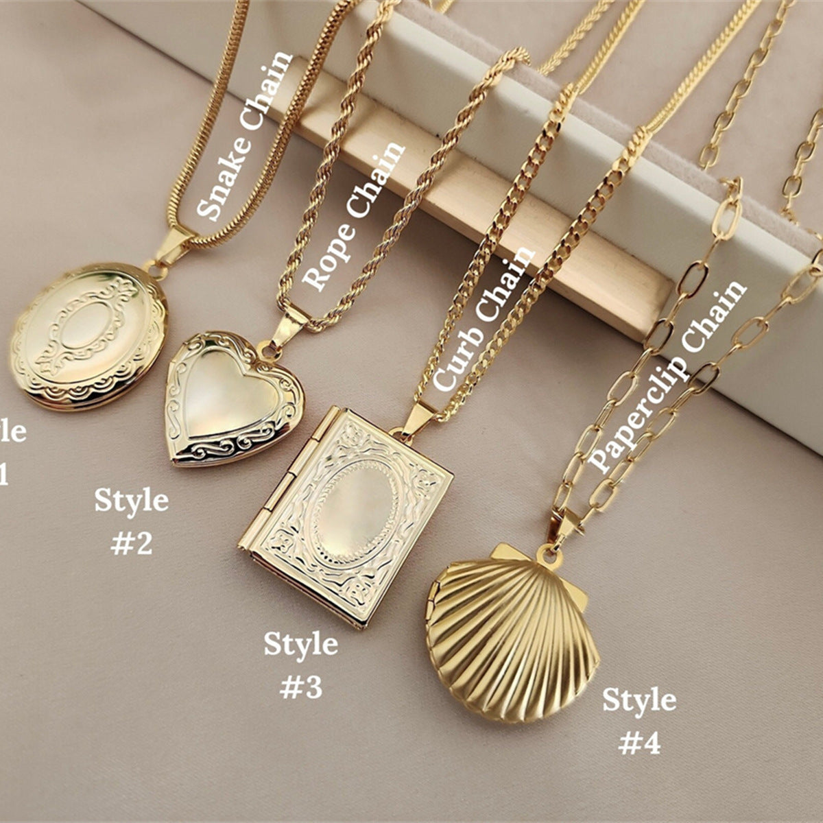 Vintage Style Heart-Shaped Opening Locket Necklace in Stainless Steel with Titanium Steel Pendant and Polished Finish