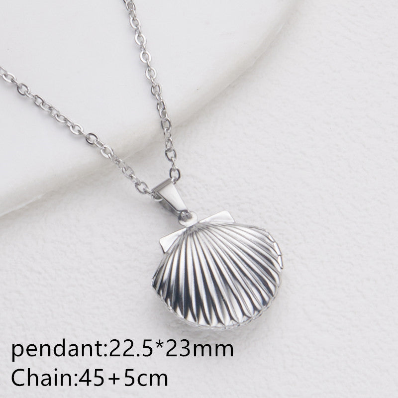 Collana con Pendente Minimalista a Cuore in Acciaio Inossidabile, Design con Cornice Portafoto Apribile e Finitura Galvanizzata