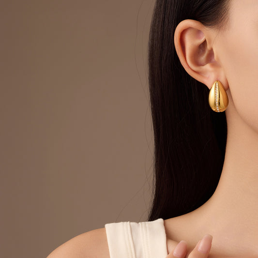 Orecchini a perno geometrici in acciaio inossidabile con intarsi in zirconi, gioielli da donna stile ufficio alla moda minimalista dai toni freddi