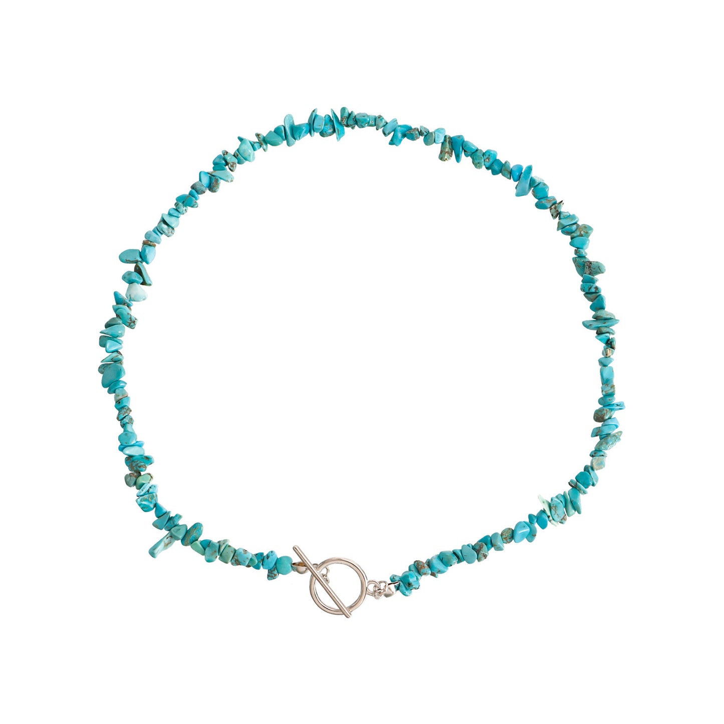 Collar geométrico turquesa hecho a mano para mujer, cadena de hilo de pescar, joyería de moda, estilo bohemio