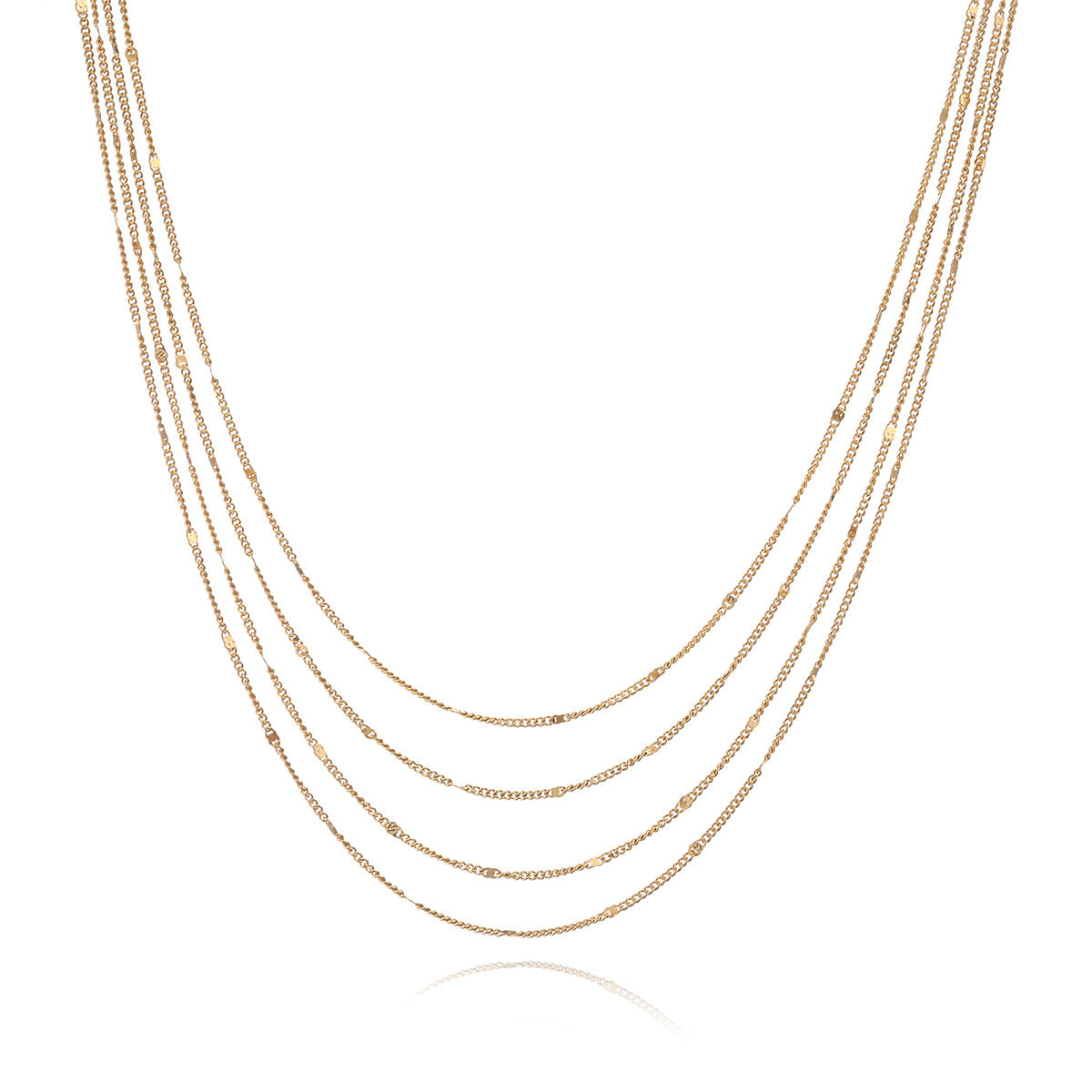 Collana Geometrica Minimalista da Donna in Acciaio Inossidabile con Placcatura in Oro 18K, Catenina per Clavicola dalla Forma Irregolare