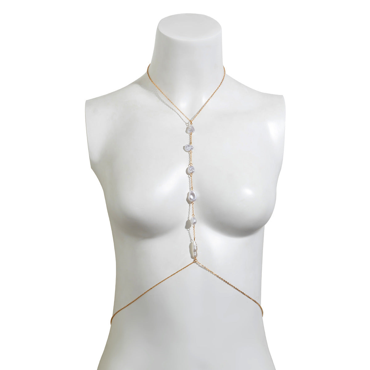 Geometric Faux Pearl Body Chain Bikini Jewelry for Women
