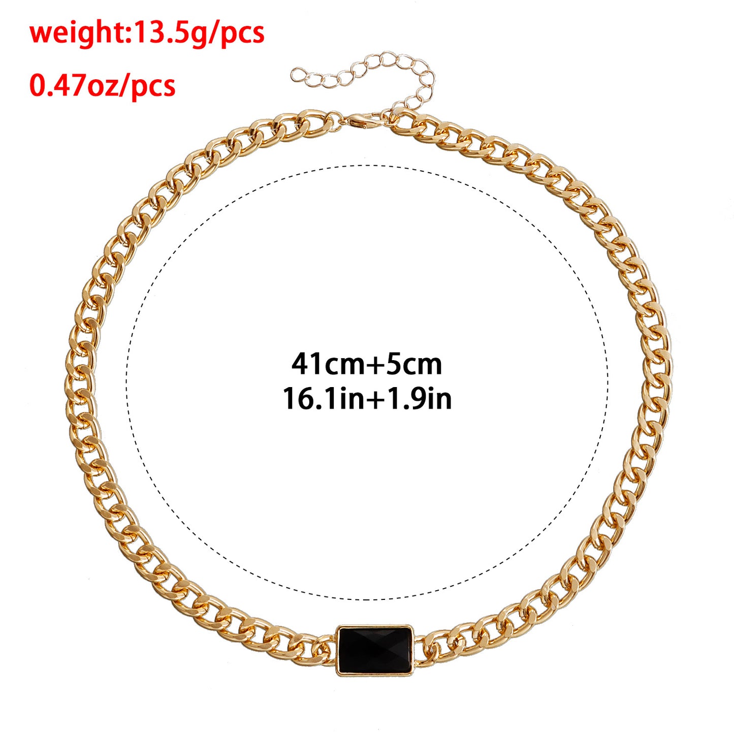 Geometric Black Alloy Pendant Necklace with Plated Finish for Women Locket Chain Style