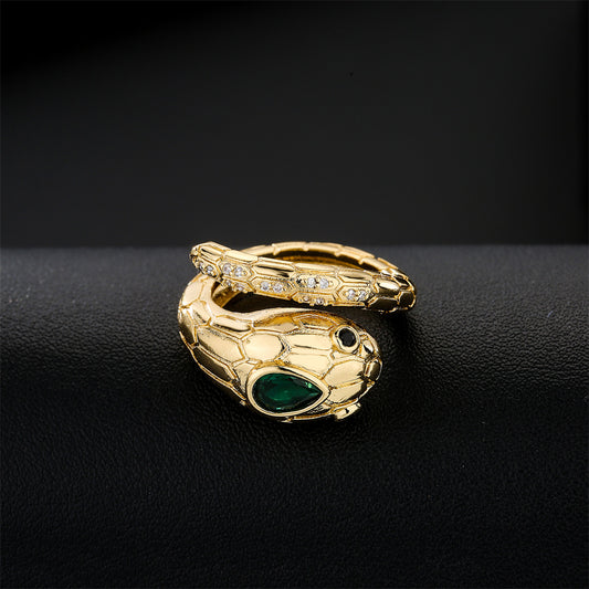 Anello da donna in rame stile punk, geometrico, placcato oro 18K