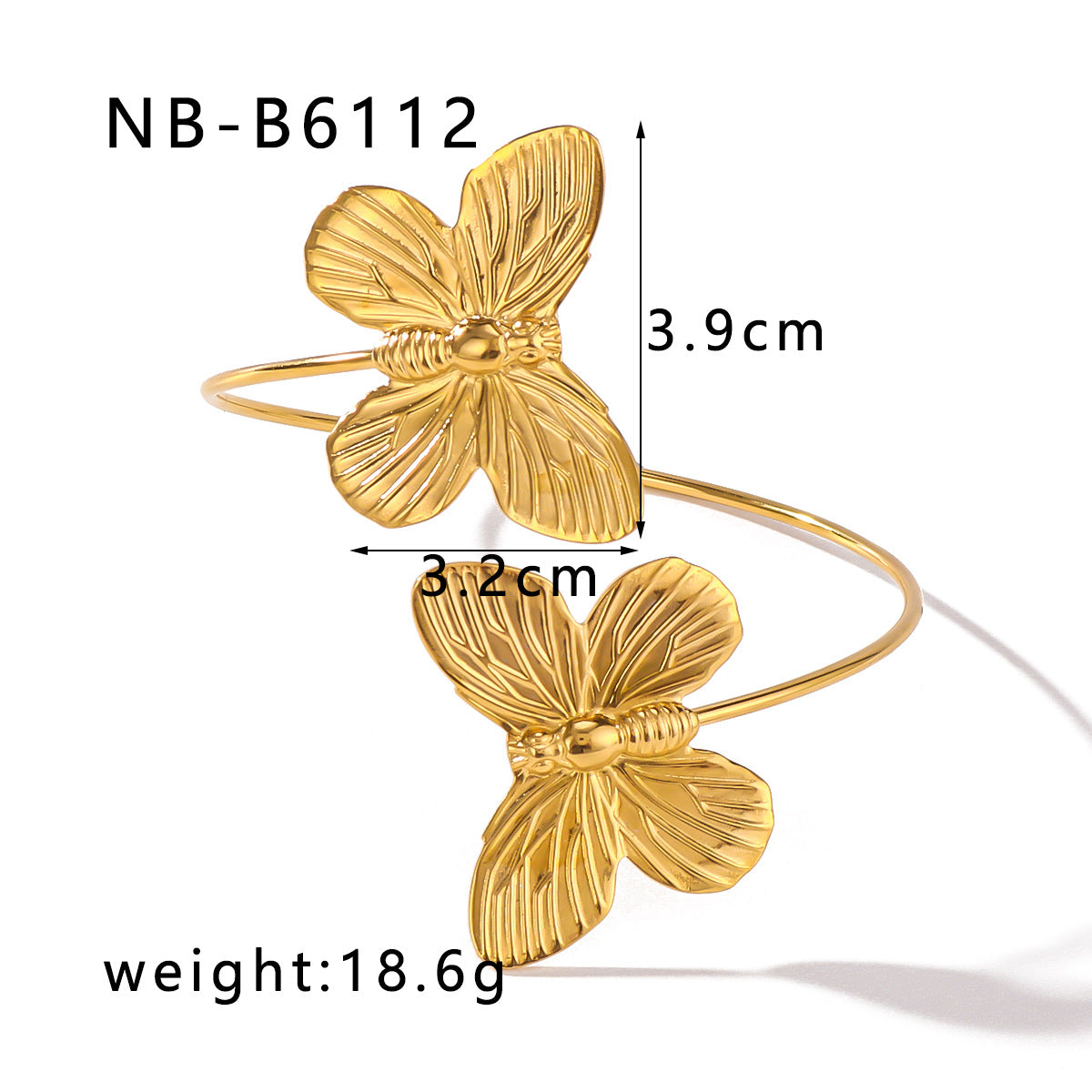 Vintage Butterfly Bracelet for Women Stainless Steel Electroplated Fashion Jewelry with Bold and Elegant Design