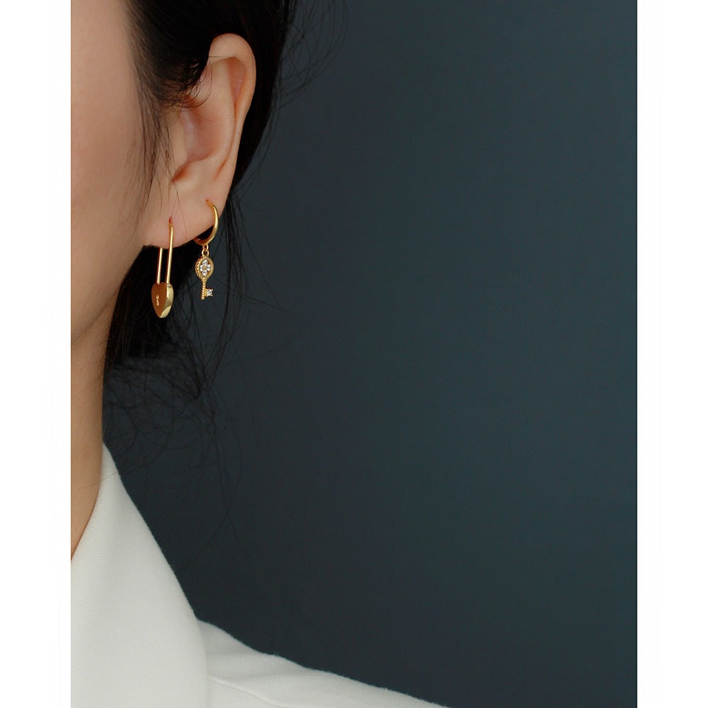 Sweet Luxury 925 Sterling Silver Heart Plated Hoop Earrings