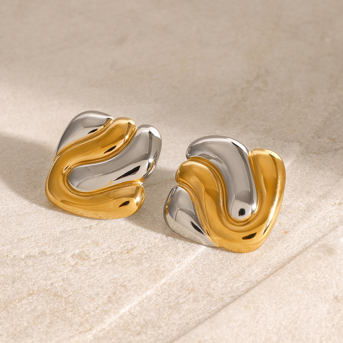 Elegant Geometric Square Stainless Steel and Titanium Steel Plated Earrings for Women
