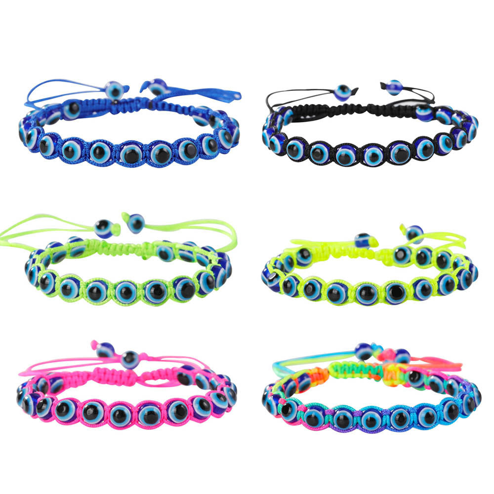 Ethnic Hand-woven Evil Eye Bracelet Unisex Colorful Cord Bangle
