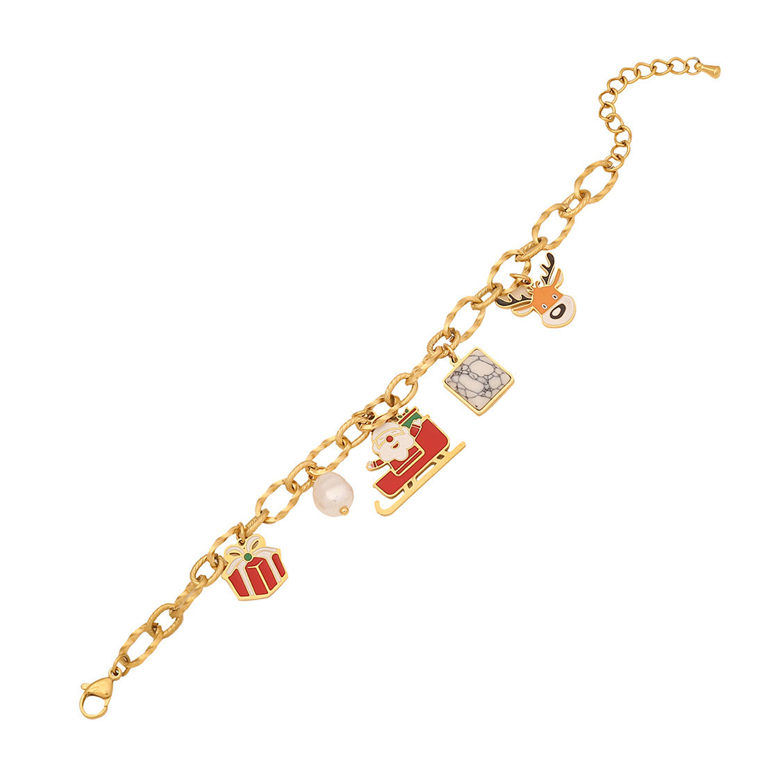 Collana Pendente Minimalista con Renna Natalizia in Acciaio Inossidabile con Finitura Galvanizzata da Donna