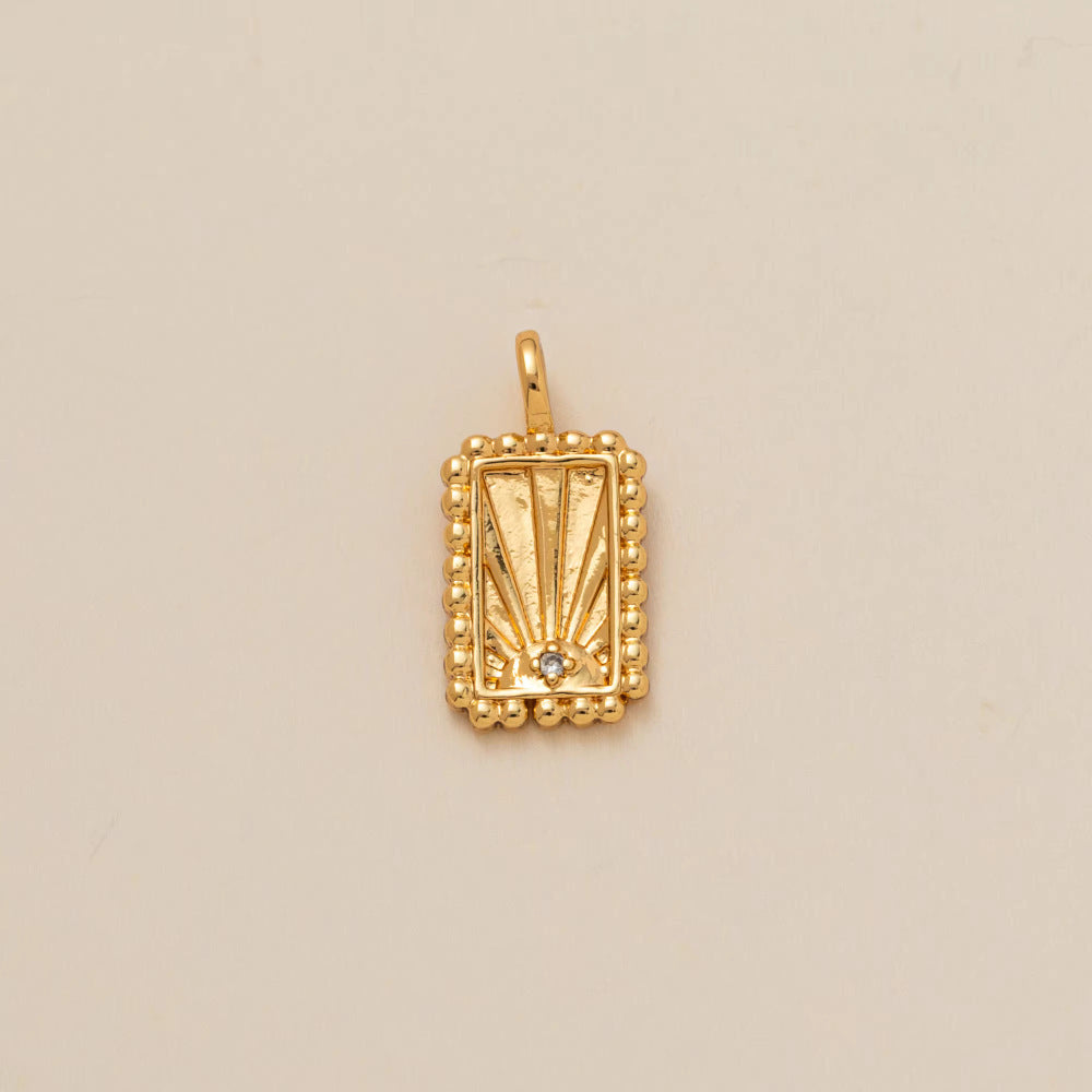 Minimalist Luxury 18K Gold Plated Brass Pendant Necklace with Coconut Tree and Fish Design for Unisex