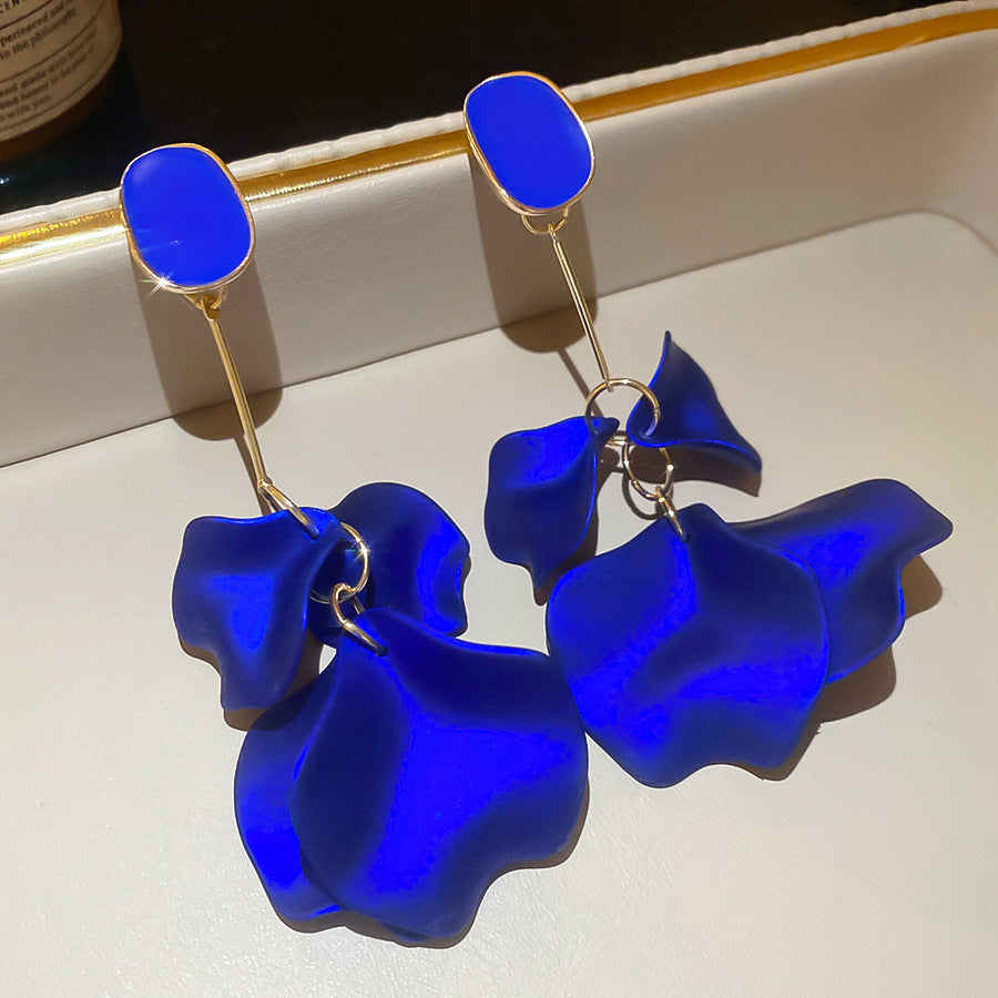 Fashionable Acrylic Flower-Shaped Dangle Stud Earrings with Plated Steel Posts for Women
