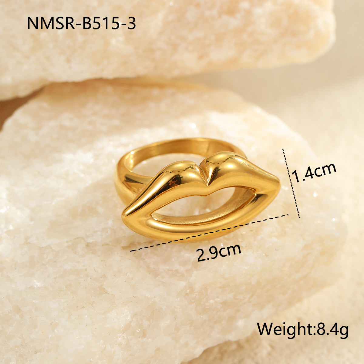 Anillo minimalista geométrico de acero de titanio para mujer con acabado chapado, banda personalizada de acero inoxidable de alta gama