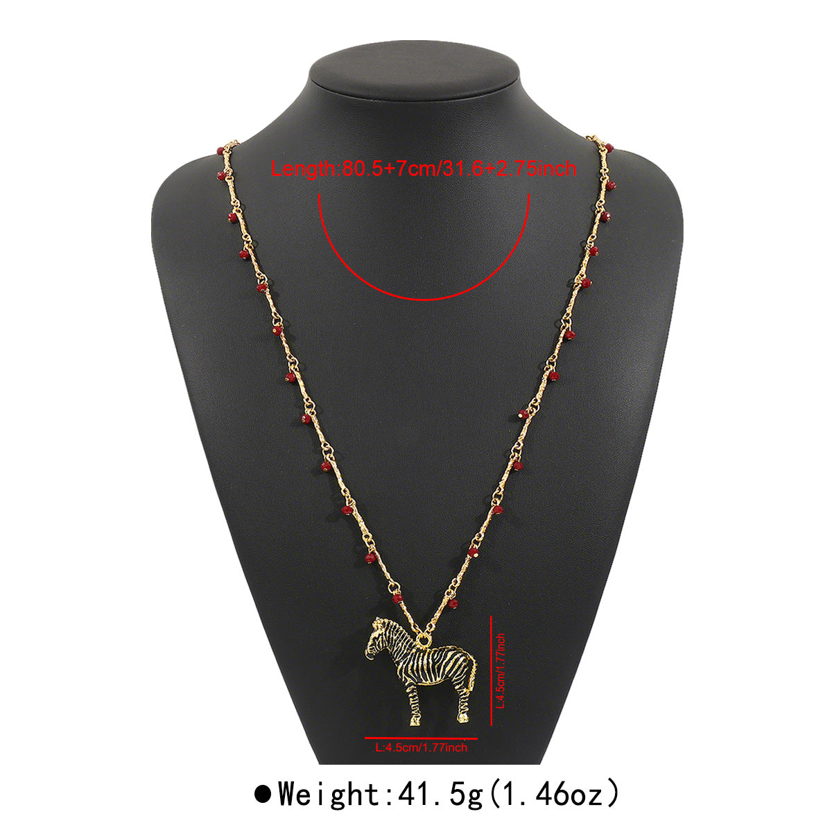 Collar con Colgante de Cebra Minimalista para Mujer de Aleación de Zinc con Acabado Esmaltado y Delicada Cadena para Clavícula