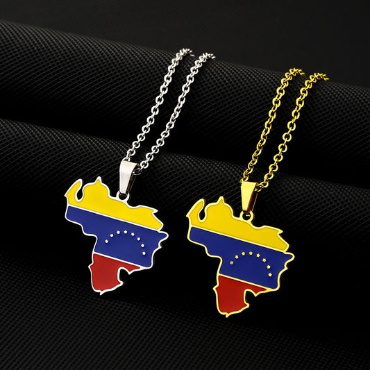 Collana pendente geometrica retrò unisex con finitura smaltata, catena in acciaio inossidabile e pendente in acciaio al titanio