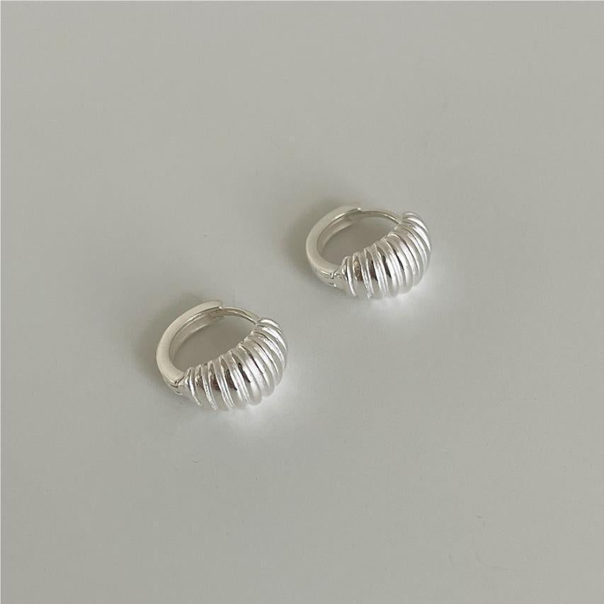 Minimalist Geometric Letter Stud Earrings in 925 Sterling Silver with Gold Plating for Women