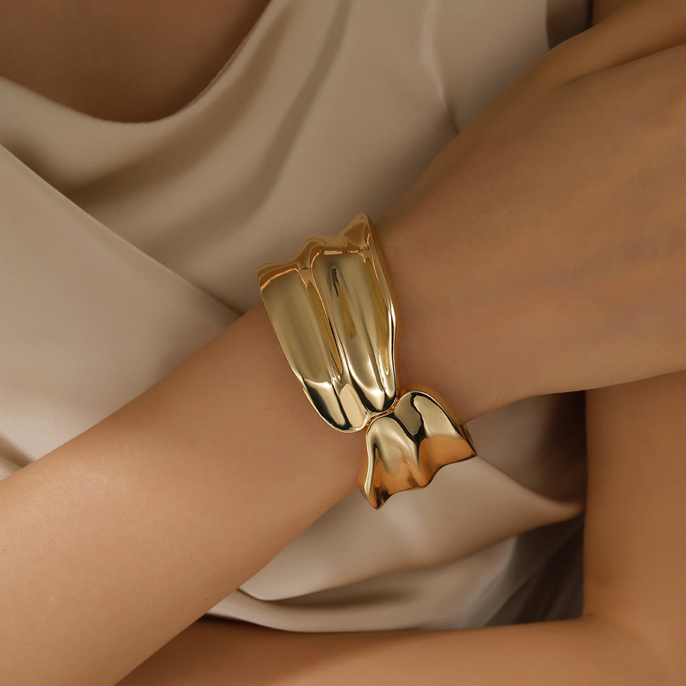 Hip-hop Minimalist Geometric Round Plated Alloy Bracelet