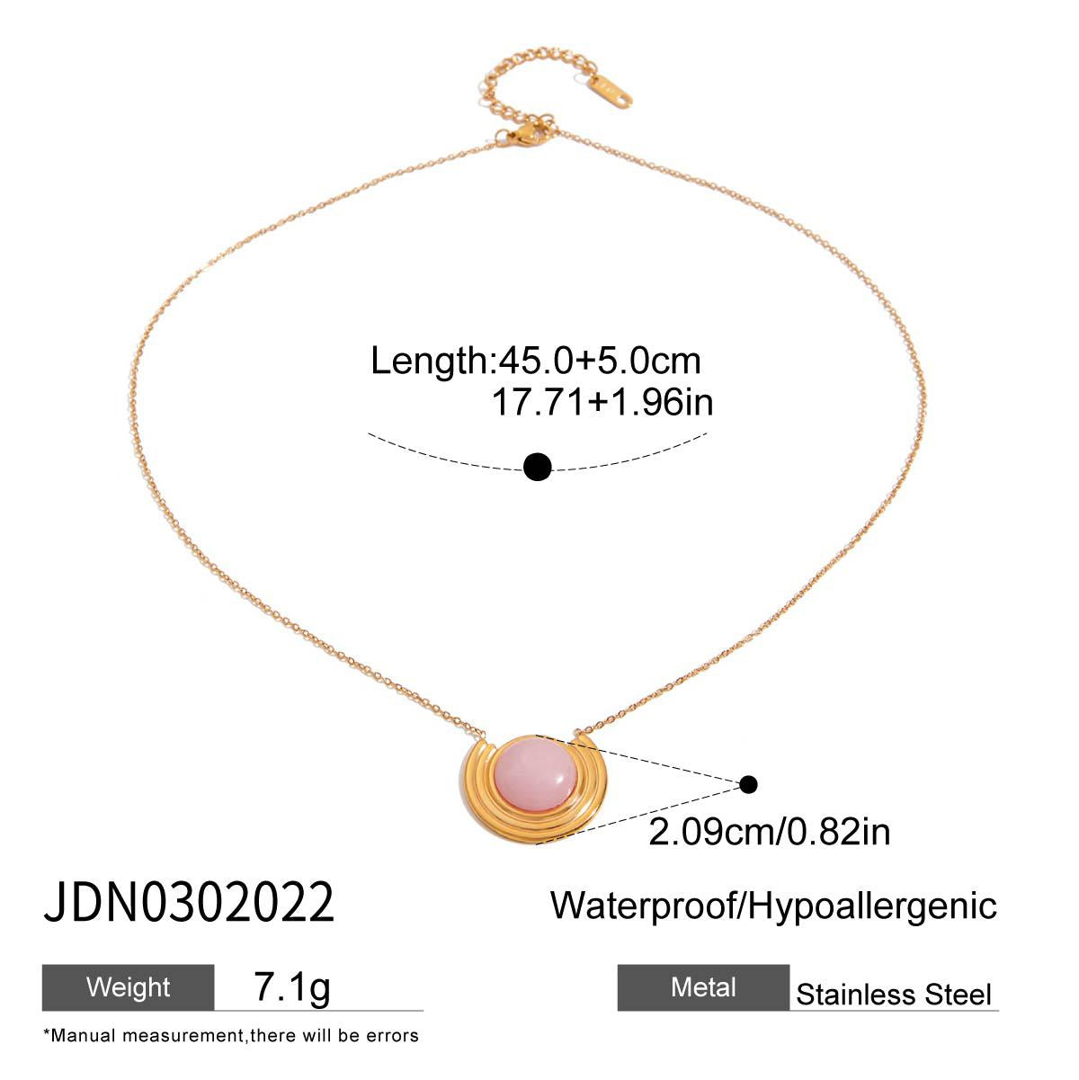 Minimalist Geometric Round Stainless Steel Plated Necklace with Titanium Steel Pendant for Women