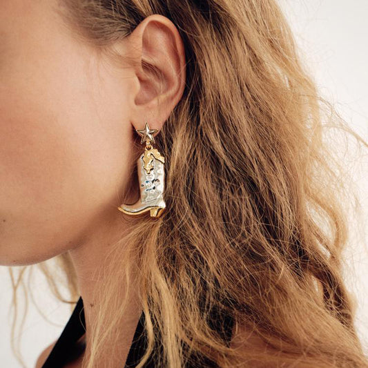 Orecchini geometrici in acciaio inossidabile con finitura galvanica da donna, orecchini a perno minimalisti di lusso alla moda