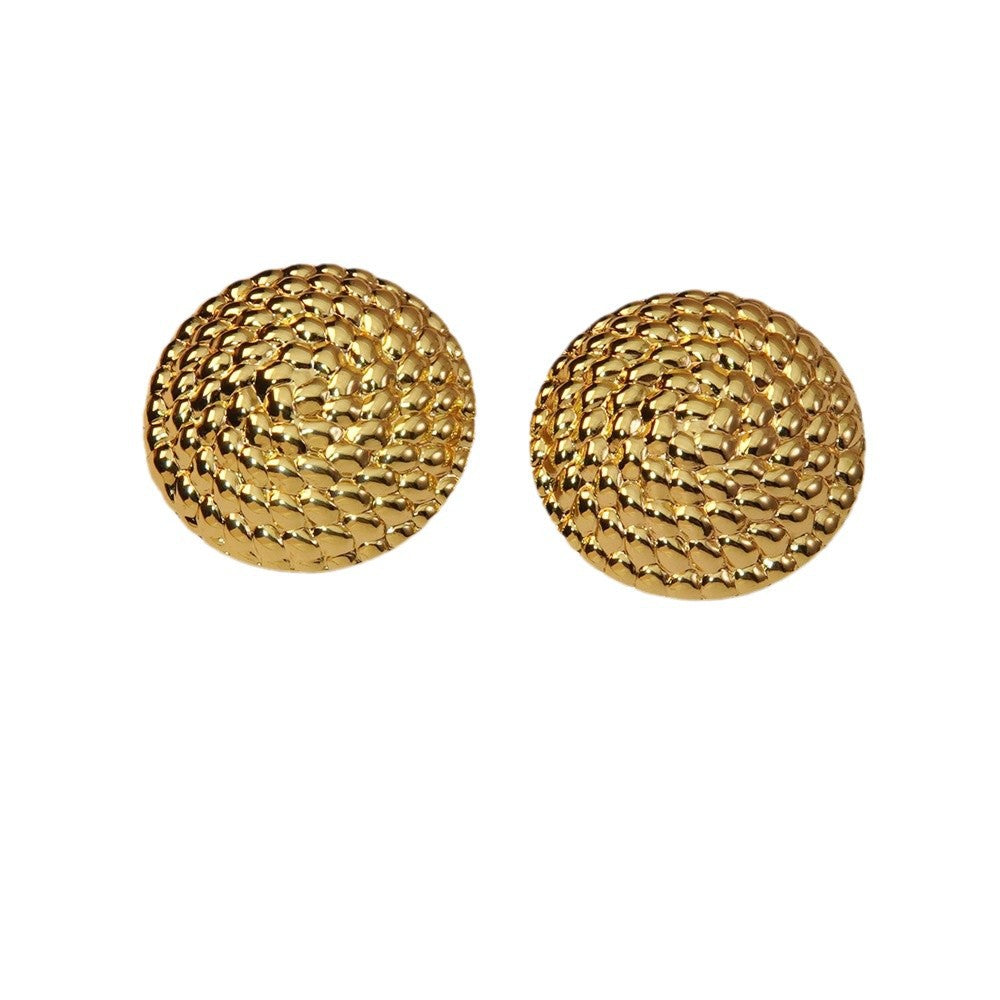 Unique Round Geometric Titanium Steel Plated Earrings for Women