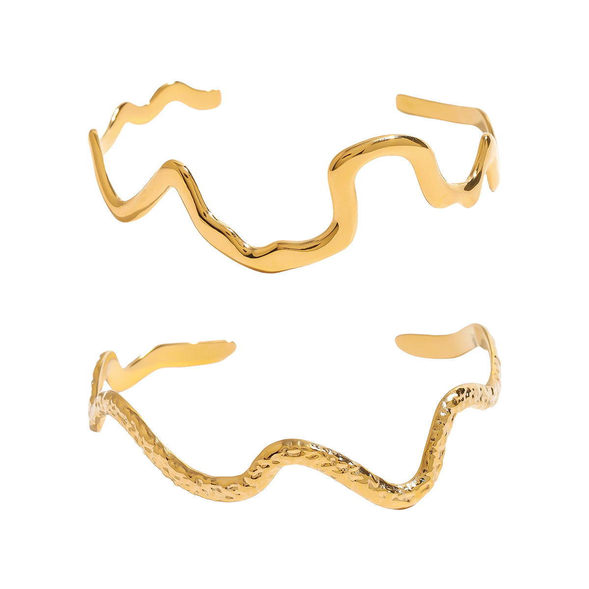 Geometric Plated Stainless Steel Bangle for Women