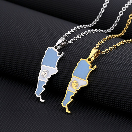 Minimalist Geometric Pendant Necklace in Stainless Steel with Titanium Steel Charm and Plated Finish for Unisex Wear