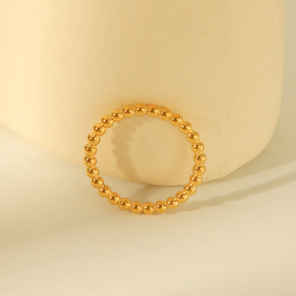 Anello da donna in acciaio al titanio geometrico minimalista color oro con finitura placcata