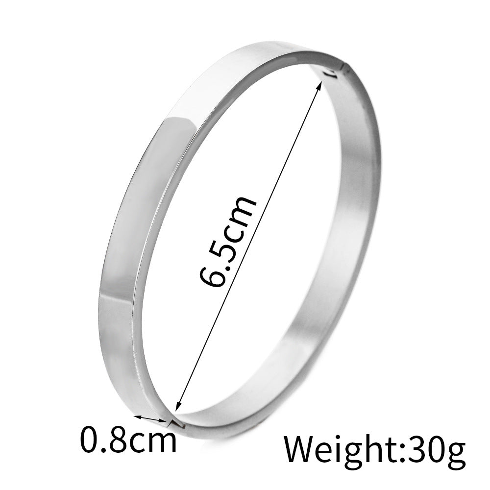 Minimalist 18K Gold Plated Geometric Round Titanium Steel Bracelet for Unisex