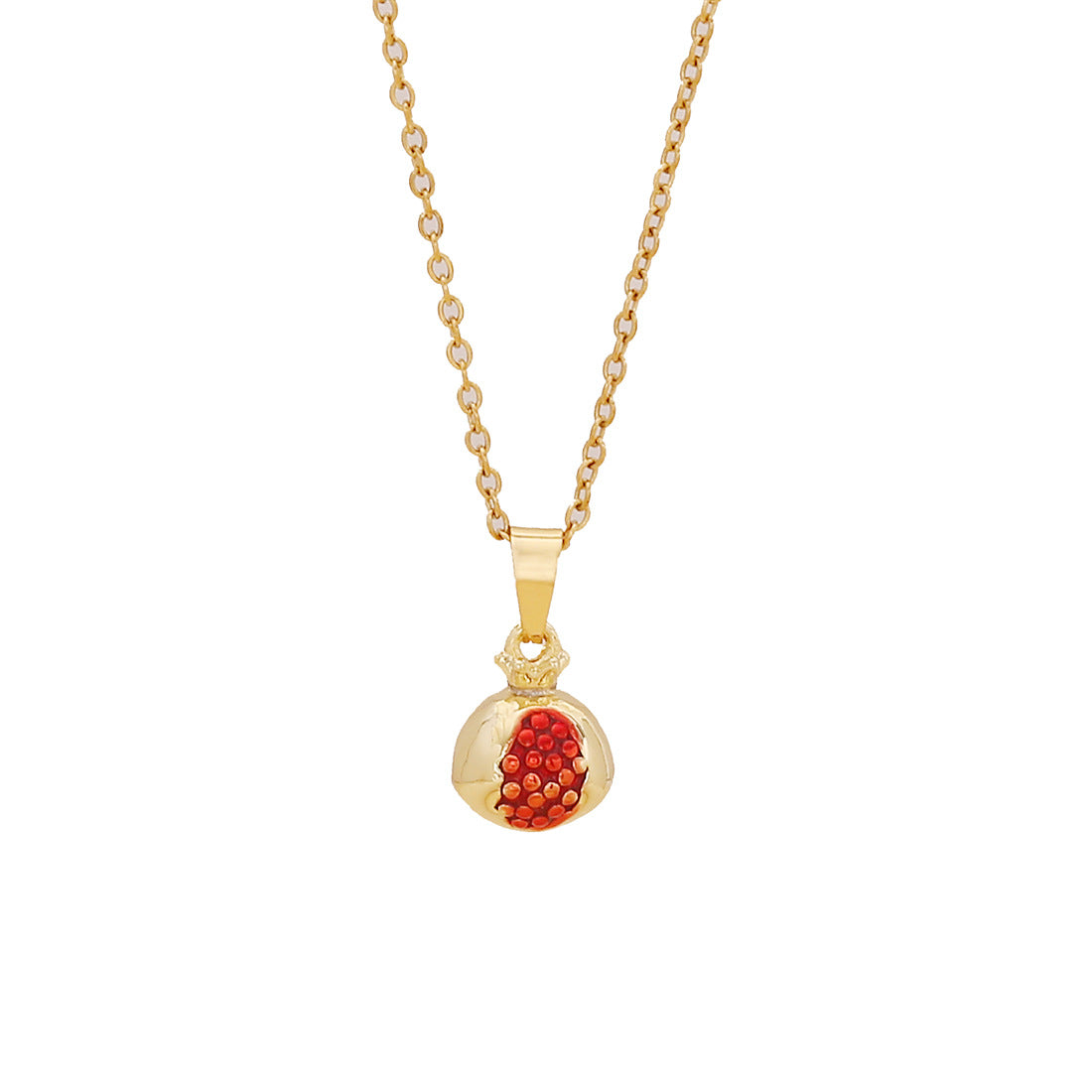 Graziosa collana con ciondolo a fragola e ciliegia in acciaio inossidabile dallo stile fresco e dolce