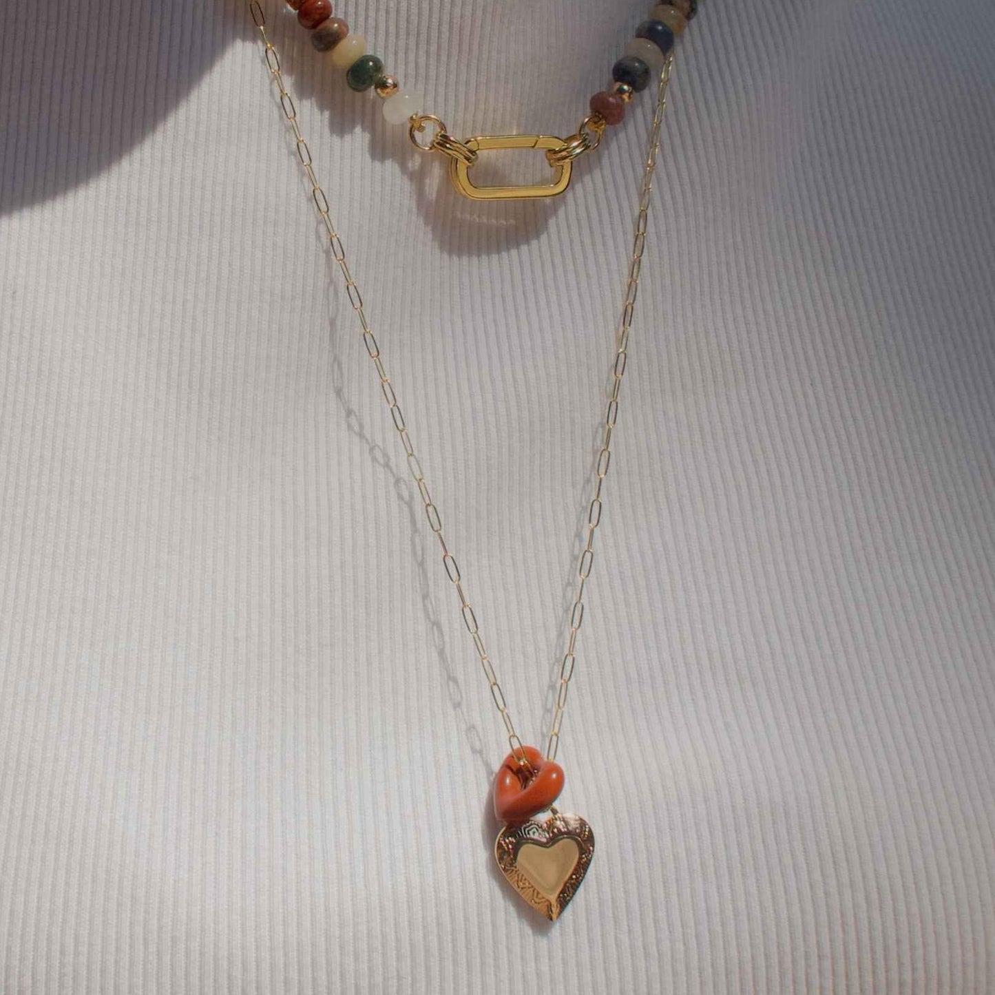 Minimalist Colorful Heart Geometric Resin Plated DIY Charm Bar Necklace