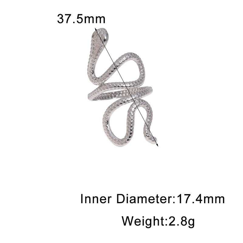 Minimalist Gold Plated Stainless Steel Snake Ring for Women