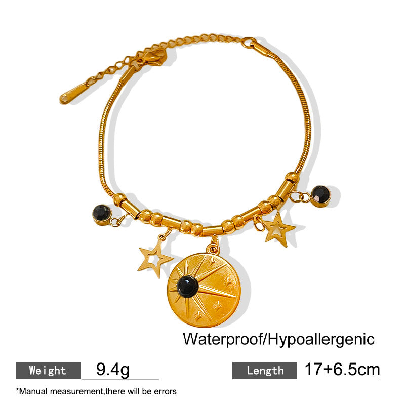 Punk Geometric Plated Titanium Steel Bracelet for Unisex