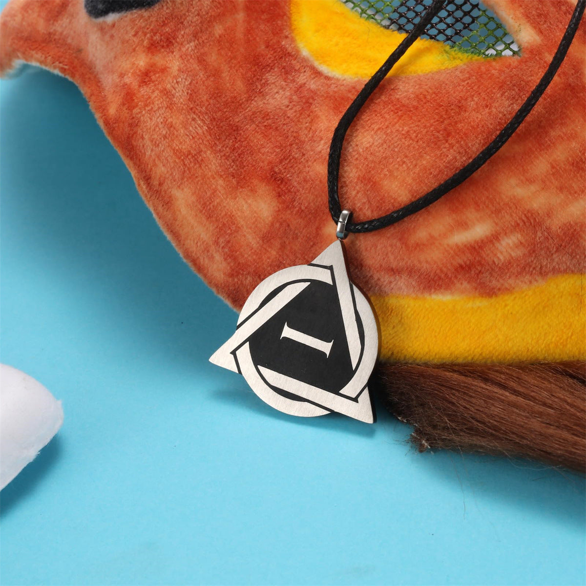 Minimalist Triangular Stainless Steel Pendant Necklace with Titanium Steel Charm and Electroplated Finish