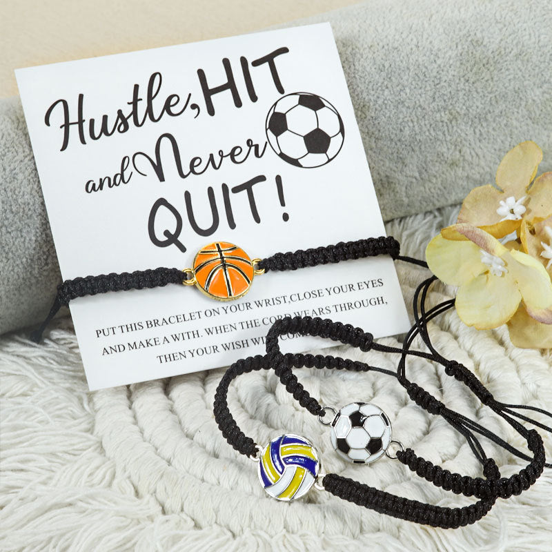 Sporty Geometric Alloy Woven Bracelet Unisex Adjustable Sports Bangle