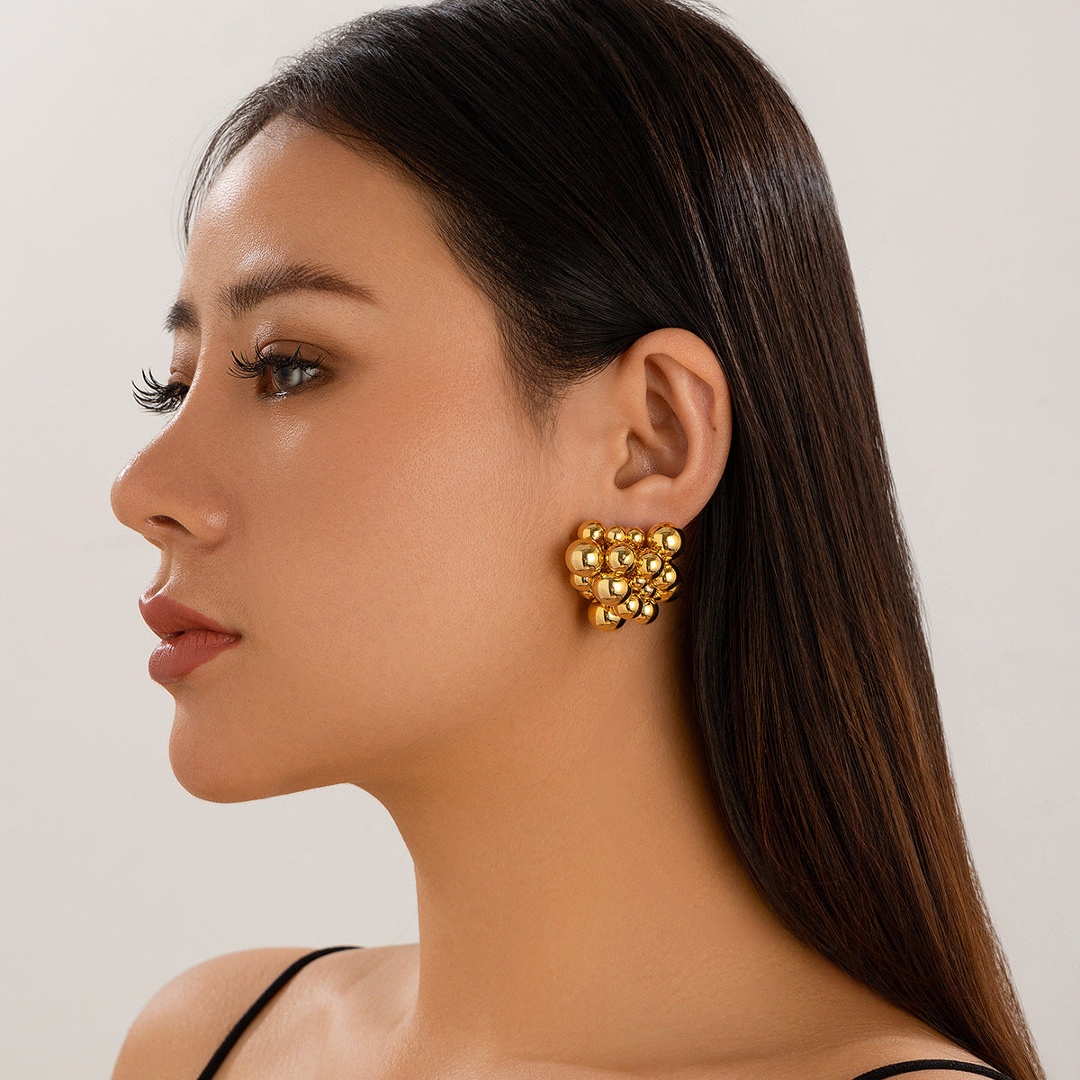 Minimalist Geometric Round Resin Plated Earrings for Women