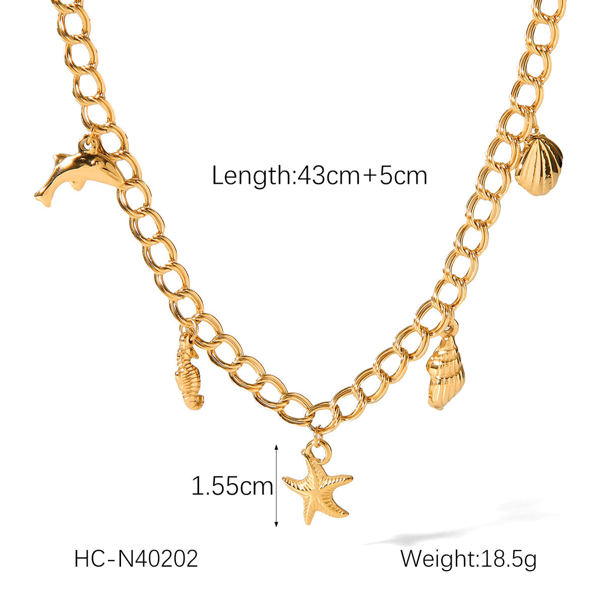 Minimalist Ocean-Inspired Stainless Steel Pendant Necklace with Shell Charm and Plated Finish for Women