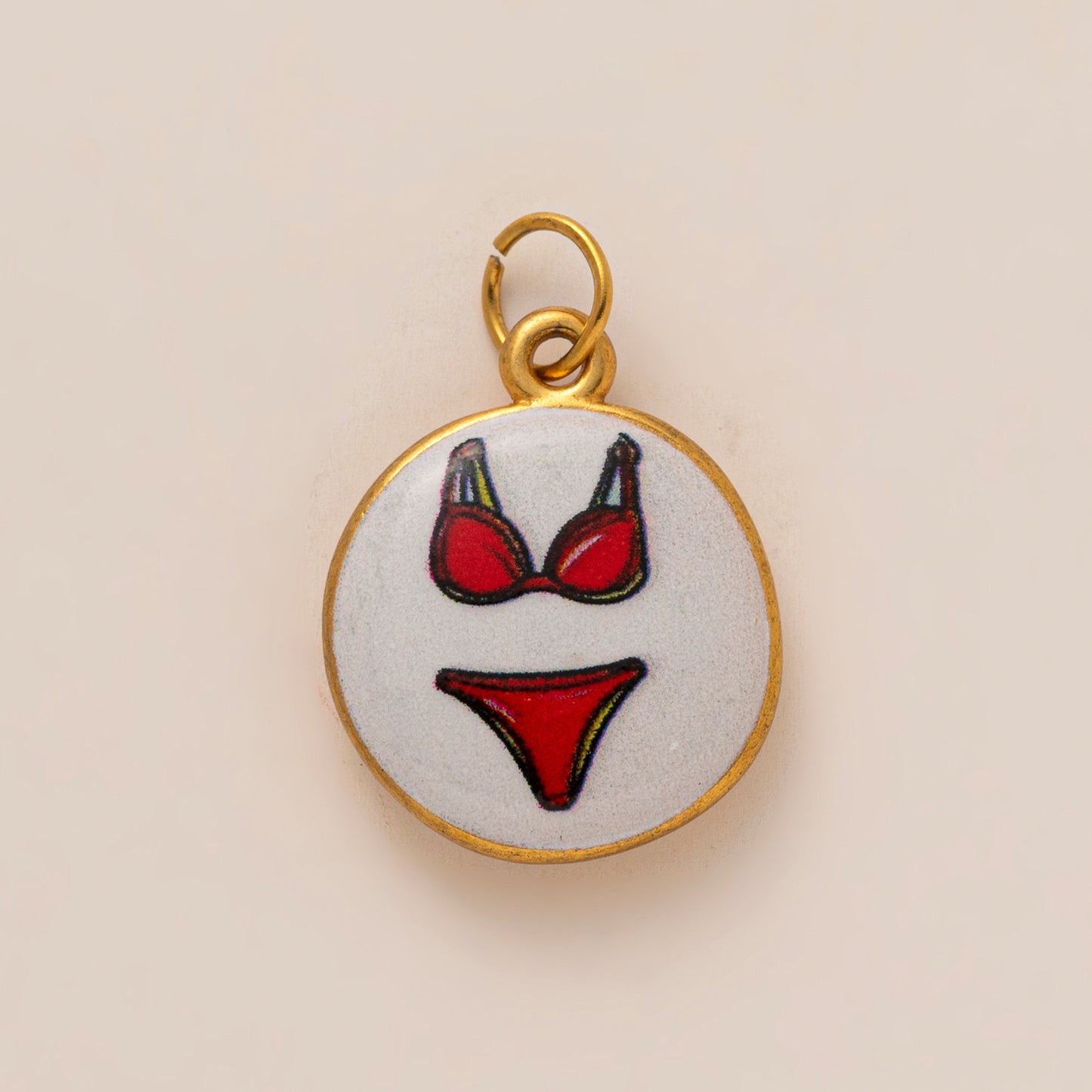 Minimalist Vintage Heart Shaped Stainless Steel 18K Gold Plated Drip Oil Charm Bar