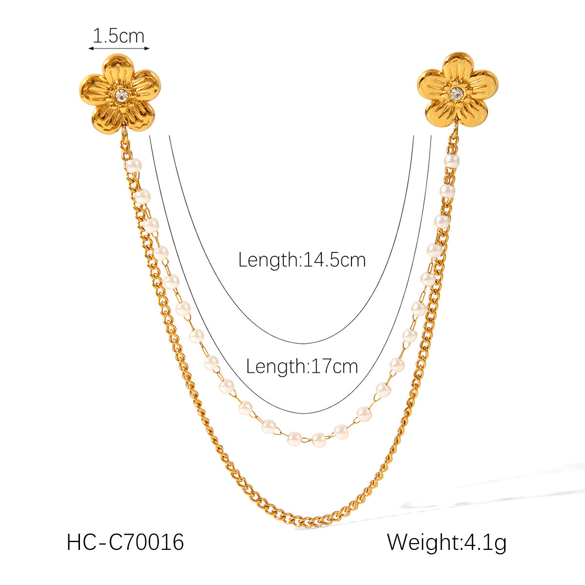 Geometric Square Stainless Steel Rhinestone Brooch with Floral and Butterfly Motifs for Women