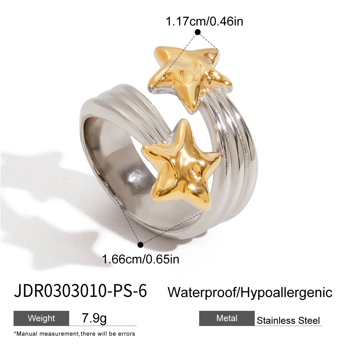 Minimalist Star Stainless Steel Plated Ring for Women