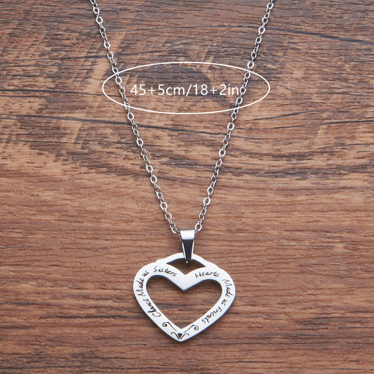 Elegante colgante de corazón para mujer, collar de acero inoxidable pulido con motivo de margarita, uso diario minimalista