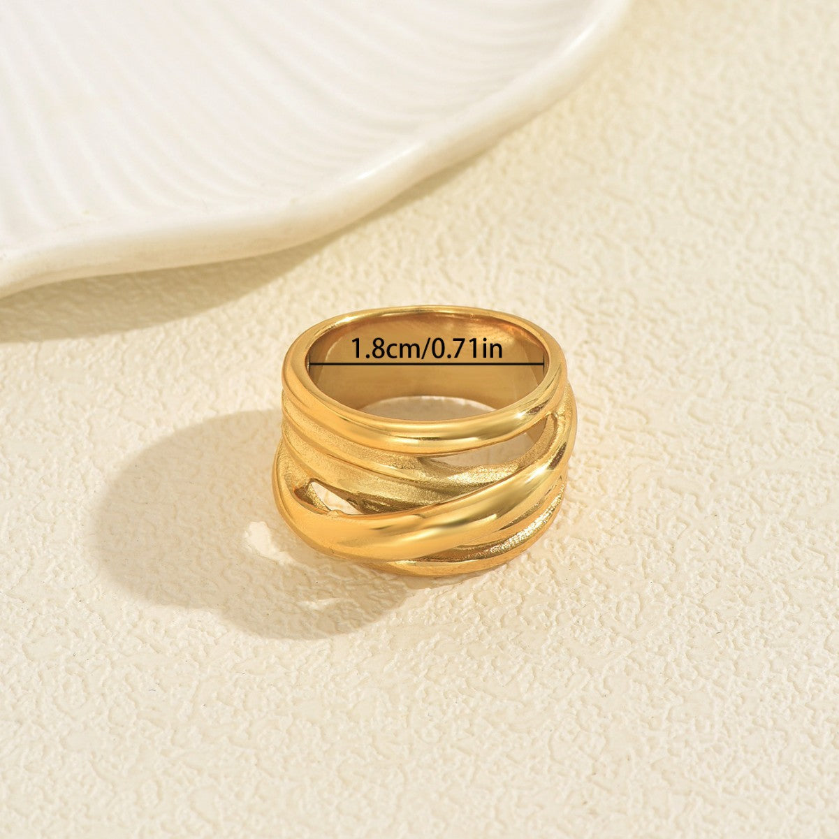 Anello a Fascia Geometrico Minimalista da Donna in Lega di Zinco con Finitura Placcata Gioielli alla Moda per Tutti i Giorni