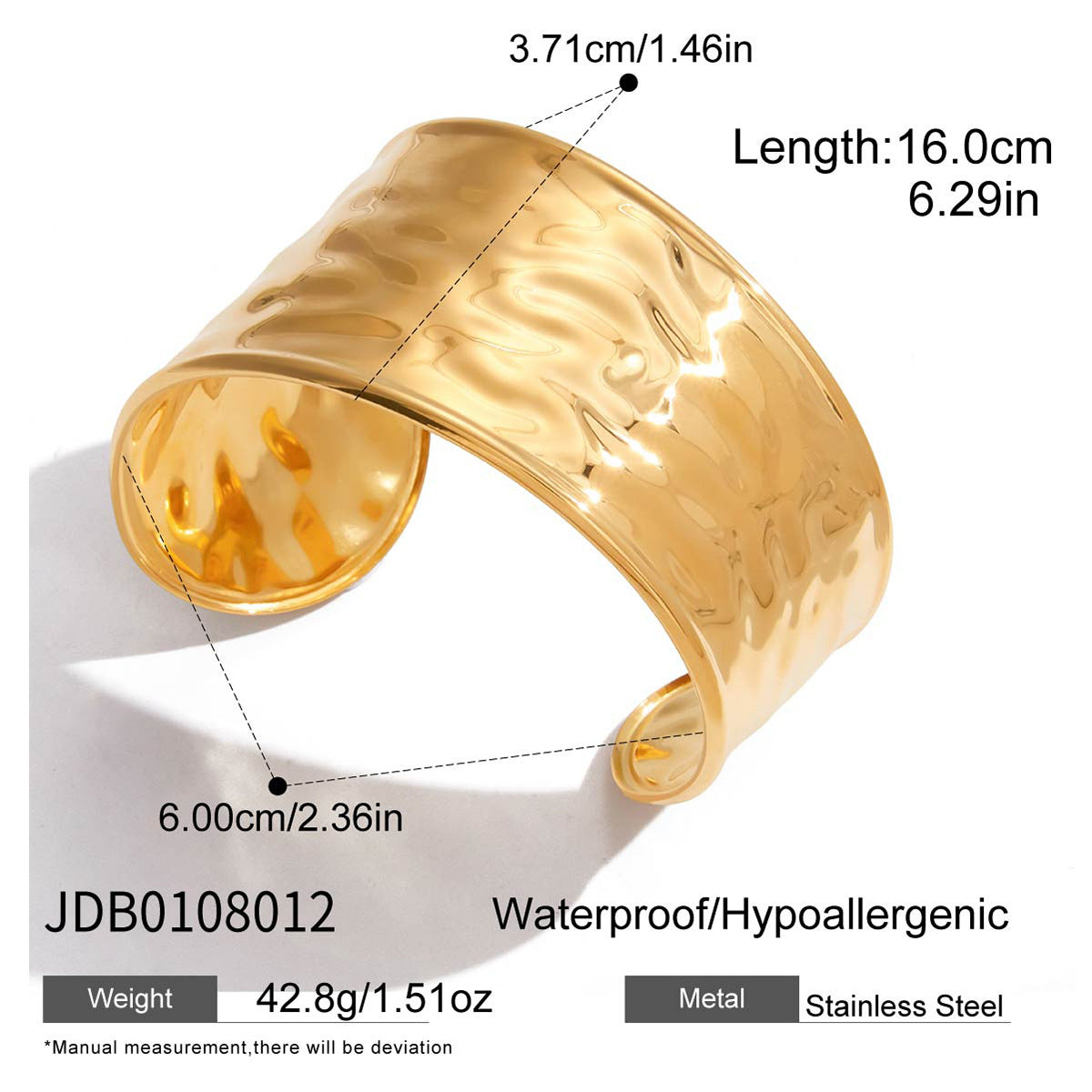 Bracciale da donna in resina geometrica rotonda alla moda con base in acciaio al titanio e placcatura in oro