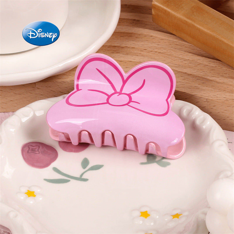 Cute Elegant Bow-Shaped Hair Claw for Kids Acrylic Hair Clip with Ruffled and Netted Details Princess Style Hair Accessory