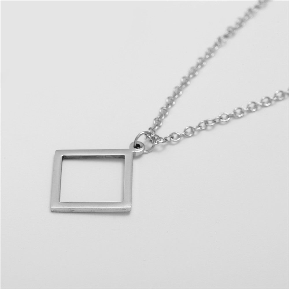 Minimalist Hip-hop Streetwear Geometric Titanium Steel Necklace with Stainless Steel Pendant Curb Chain Unisex
