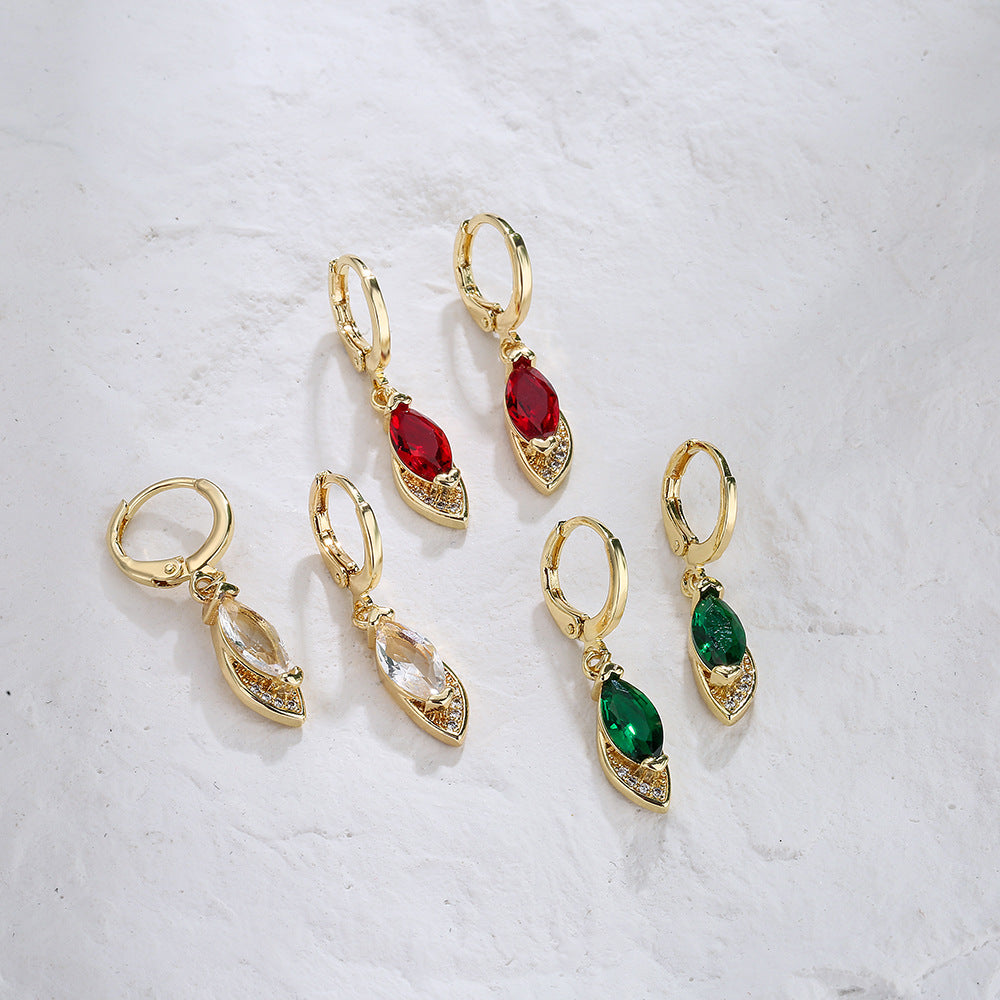 Orecchini pendenti geometrici minimalisti in rame con placcatura in oro 18 carati da donna, gioielli di moda di lusso leggeri