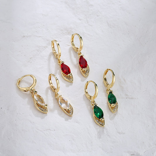 Pendientes colgantes geométricos minimalistas de cobre con chapado en oro de 18 quilates para mujer. Joyería de moda de lujo ligera.