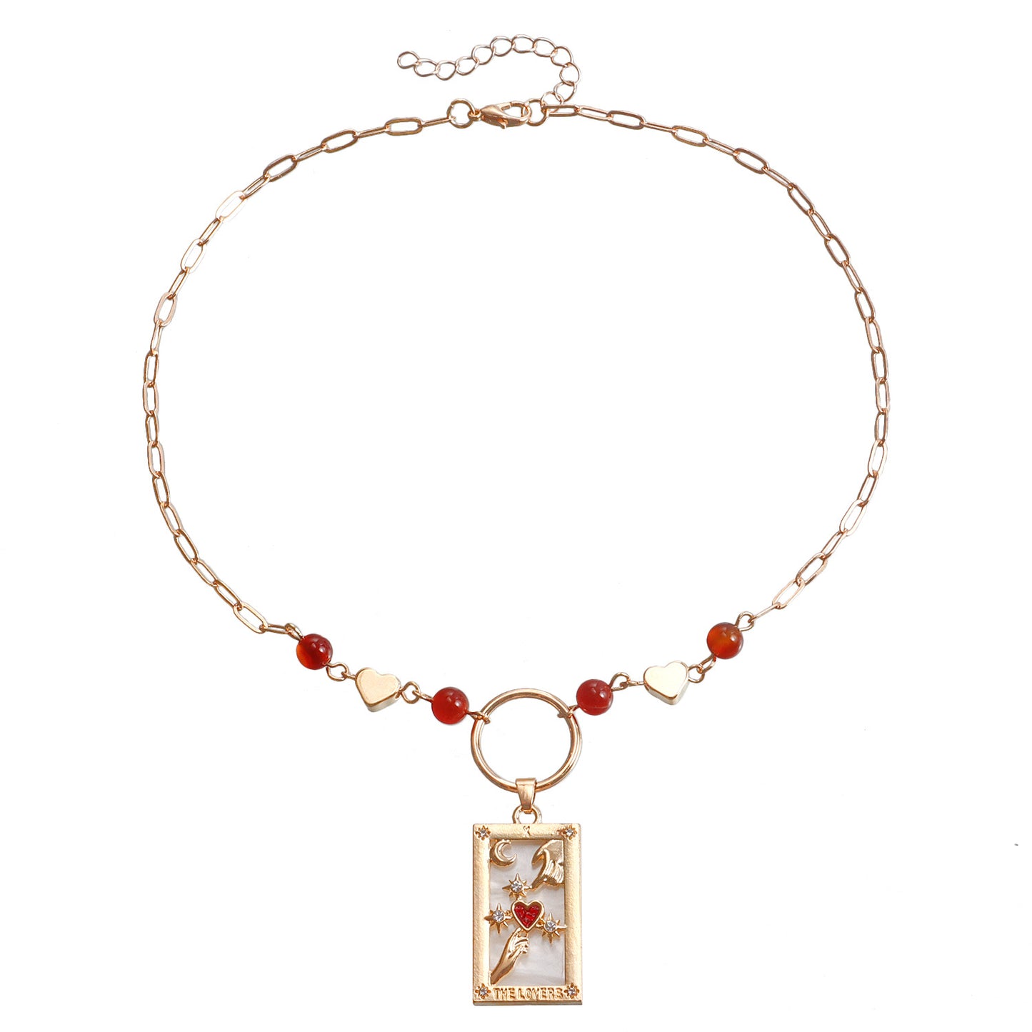 Vintage Minimalist Heart-Shaped Geometric Pendant Necklace in Alloy with Plated Finish for Women