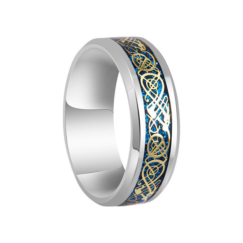 Vintage Geometric Titanium Steel Plated Ring Unisex Stainless Steel Jewelry